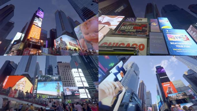 美国纽约 时代广场 延时拍摄 广告灯牌