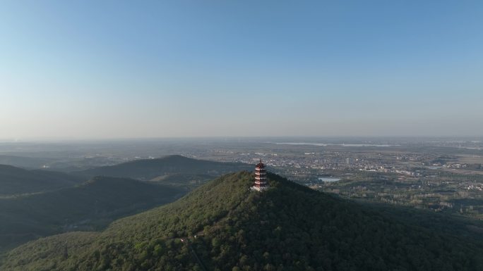 航拍古隆中风景区隆中山腾龙阁景点襄阳风光