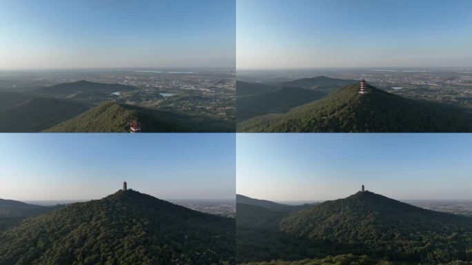 航拍古隆中风景区隆中山腾龙阁景点襄阳风光