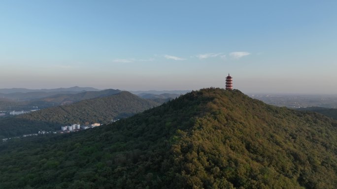 航拍古隆中风景区隆中山腾龙阁景点襄阳风光