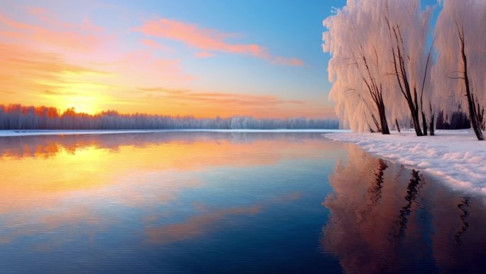 梦幻雪景 雾凇 冰天雪地 北国风光