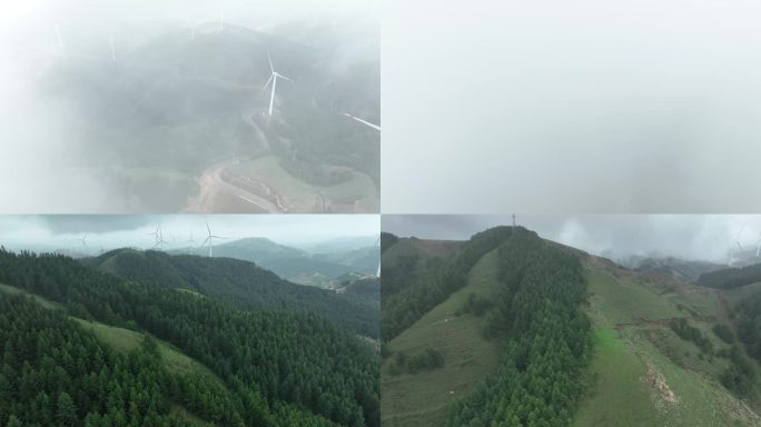 采凉山风电场4K航拍视频