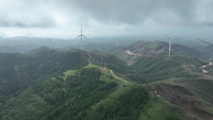 太行山脉采凉山雾天4K航拍视频