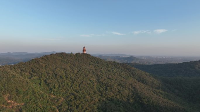 航拍古隆中风景区隆中山腾龙阁景点襄阳风光