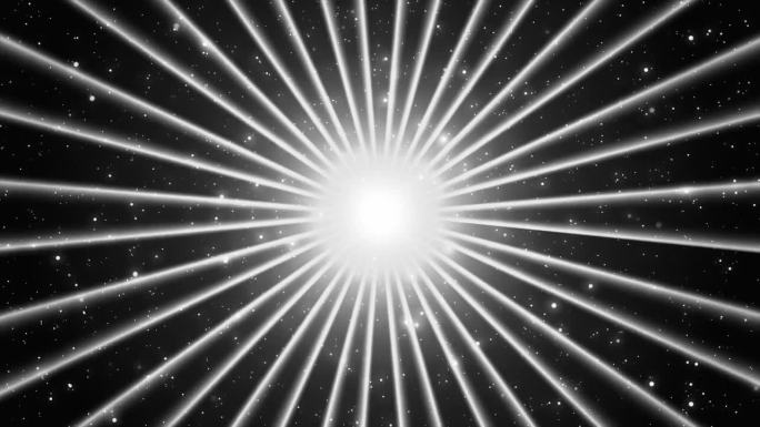 旋转太阳爆发圆周运动，火花抽象背景与光从中心。无缝循环，4k视频。激光照明效果，复古风格径向，阳光，