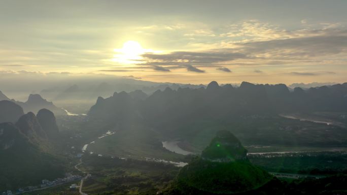 （合集）广西桂林山水唯大气航拍延时