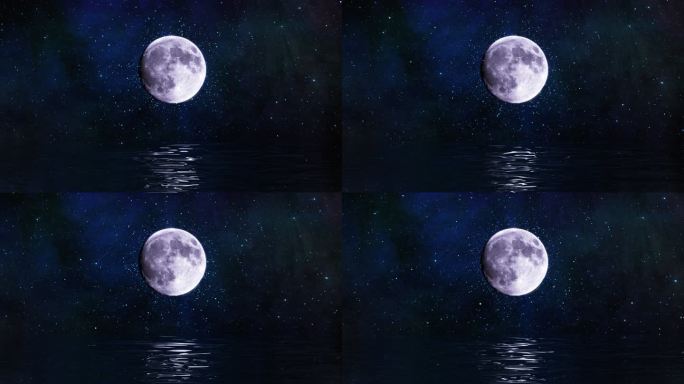 明亮月亮水波纹动画（一）