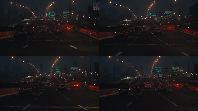 宁波高架夜景车水马龙4k