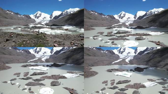 西藏仁龙巴冰川航拍西藏航拍7月冰川雪山