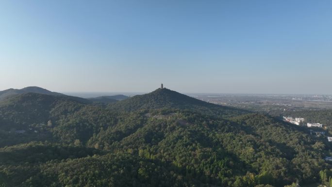 航拍古隆中风景区隆中山腾龙阁景点襄阳风光