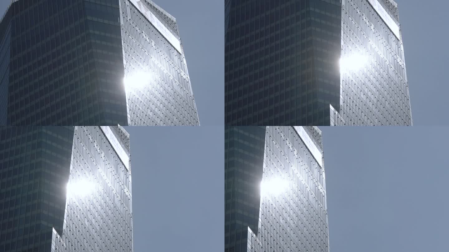 商用 玻璃大楼玻璃阳光 光斑 玻璃反光