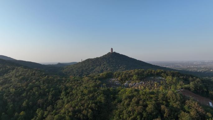 航拍古隆中风景区隆中山腾龙阁景点襄阳风光