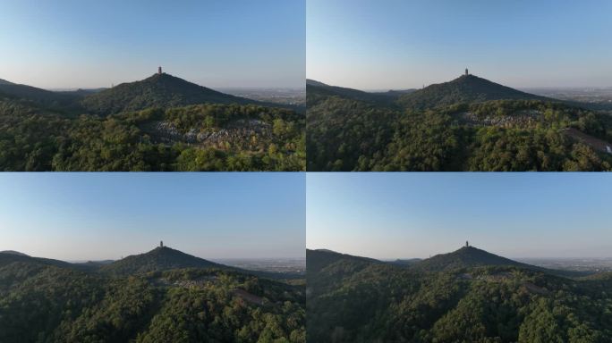 航拍古隆中风景区隆中山腾龙阁景点襄阳风光