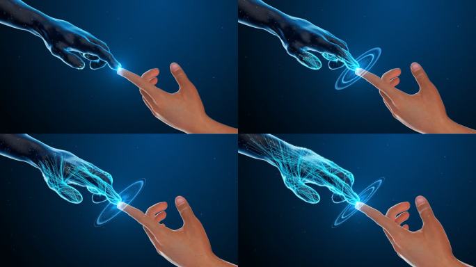 人工智能科技手指触碰