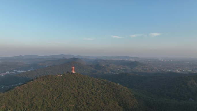 航拍古隆中风景区隆中山腾龙阁景点襄阳风光