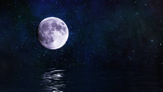 明亮月亮水波纹动画（三）