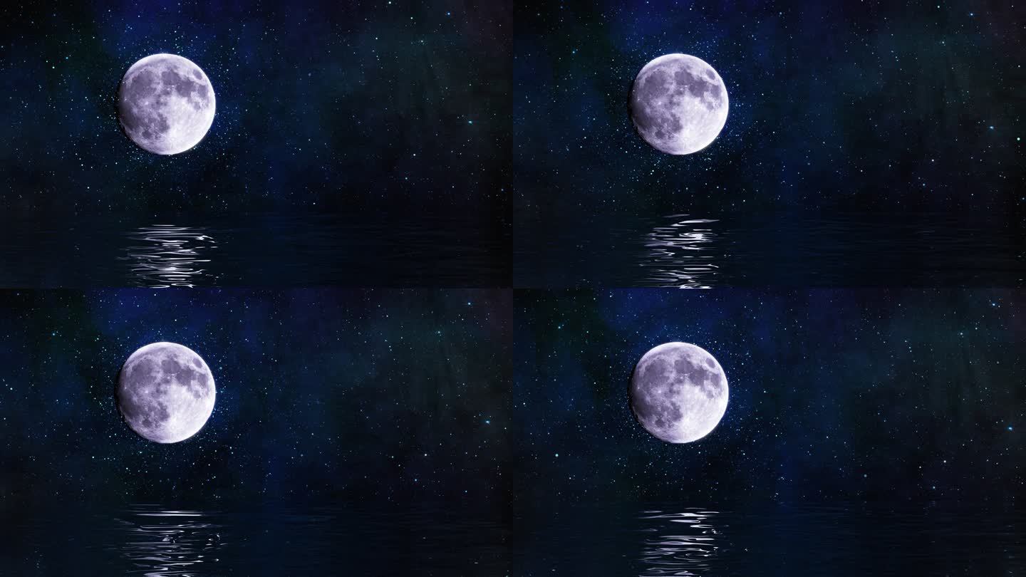 明亮月亮水波纹动画（三）