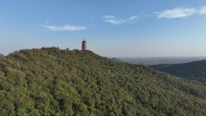 航拍古隆中风景区隆中山腾龙阁景点襄阳风光