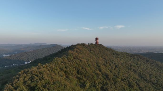 航拍古隆中风景区隆中山腾龙阁景点襄阳风光