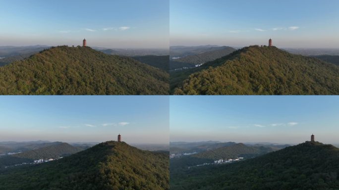 航拍古隆中风景区隆中山腾龙阁景点襄阳风光