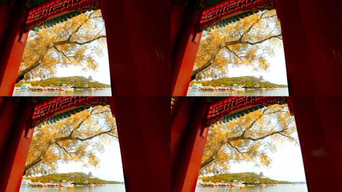 北京颐和园秋季的佛香阁