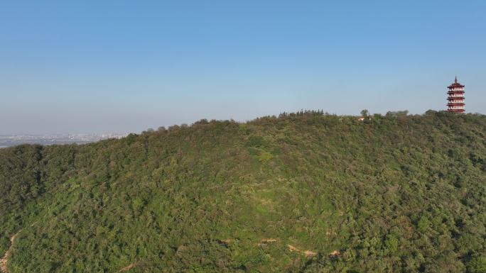 航拍古隆中风景区隆中山腾龙阁景点襄阳风光