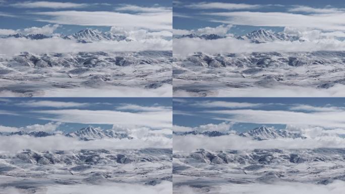 G318川西贡嘎雅拉青绕神山航拍雪景