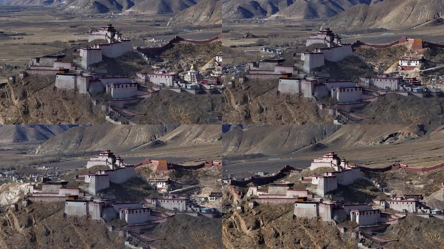 西藏 拉孜古堡 航拍