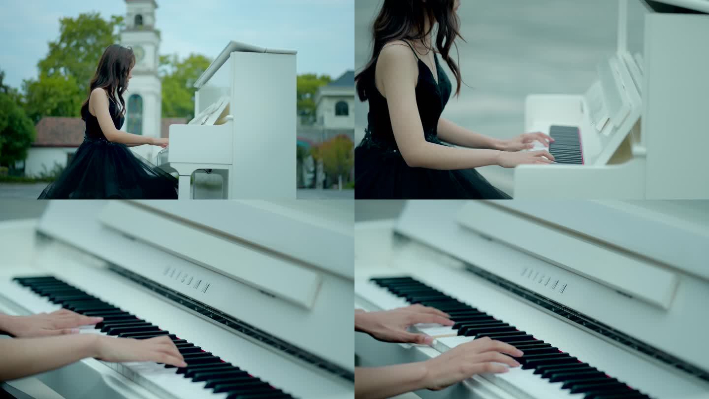 女孩弹钢琴