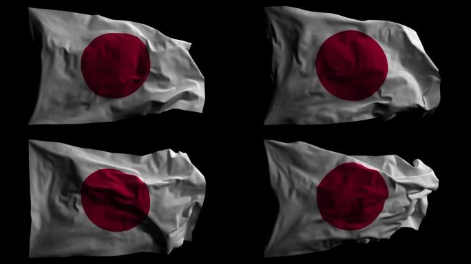 带有Alpha频道的日本国旗，可循环
