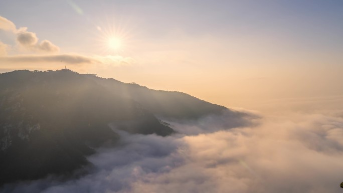 庐山日落云海延时