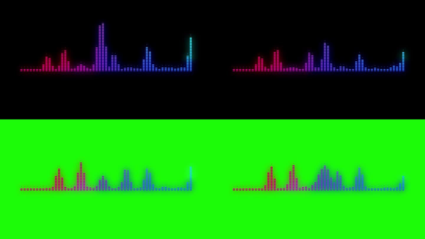 4K 3d音频波或频率声波均衡器技术。音频录音机。