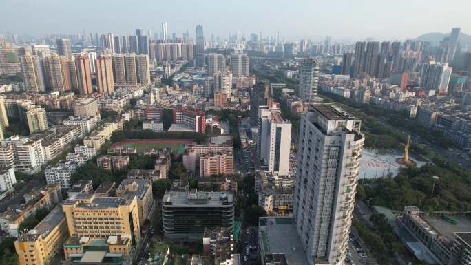 深圳宝安区新安街道灵芝地铁大景航拍