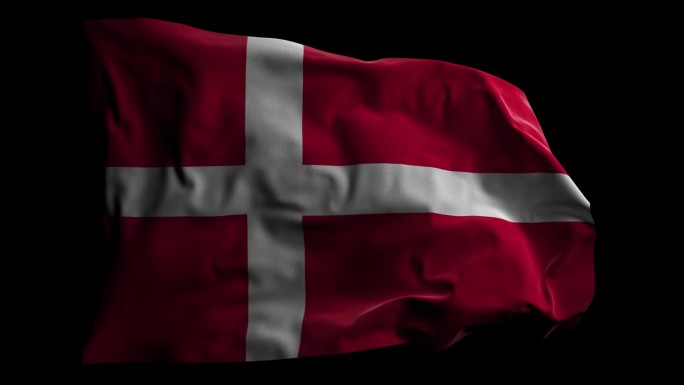 丹麦国旗与阿尔法频道，可循环