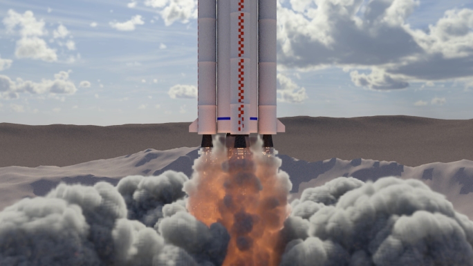 写实火箭发射三维动画视频素材