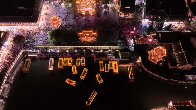 4K航拍南京秦淮河 夫子庙 夜景 宣传片