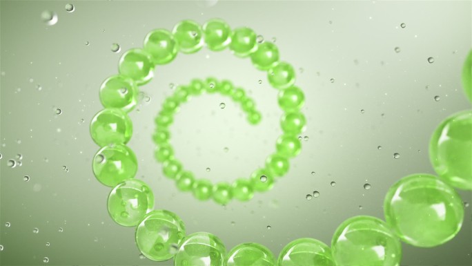 化妆品螺旋水珠精华分子 绿色翡翠水晶玉石