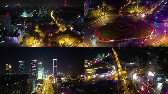 江苏南京城市夜晚夜景车流交通风景风光素材