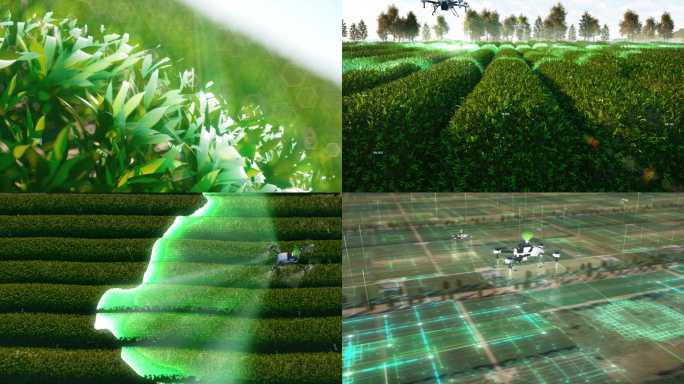 4K农业科技无人机喷洒农药科技农业