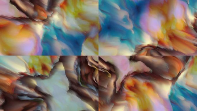 抽象艺术炫彩水墨晕染流体绘画流动背景7