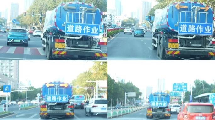 洒水车 工程车 道路施工  道路作业