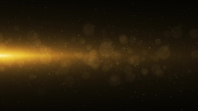 4K 3D金色闪闪发光的颗粒背景闪亮的星星落下和光耀斑或眩光效果。