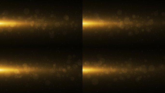 4K 3D金色闪闪发光的颗粒背景闪亮的星星落下和光耀斑或眩光效果。