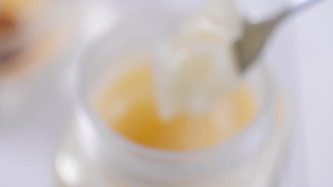 白色蜂蜜 升格 搅拌 椴树蜂蜜 一勺子