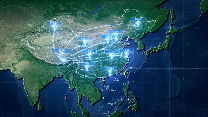 西藏拉萨辐射全国全球地图