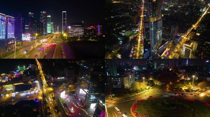 江苏南京城市夜晚夜景车流交通风景风光素材
