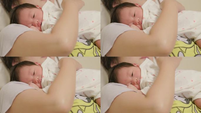 婴儿静静地躺在一位单身母亲身边