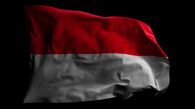 带有Alpha频道的印度尼西亚国旗，可循环