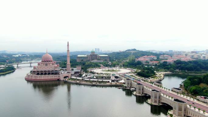 马来西亚首相署航拍 水上清真寺 马六甲