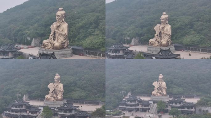 4K-Log-航拍江苏茅山、茅山老子神像